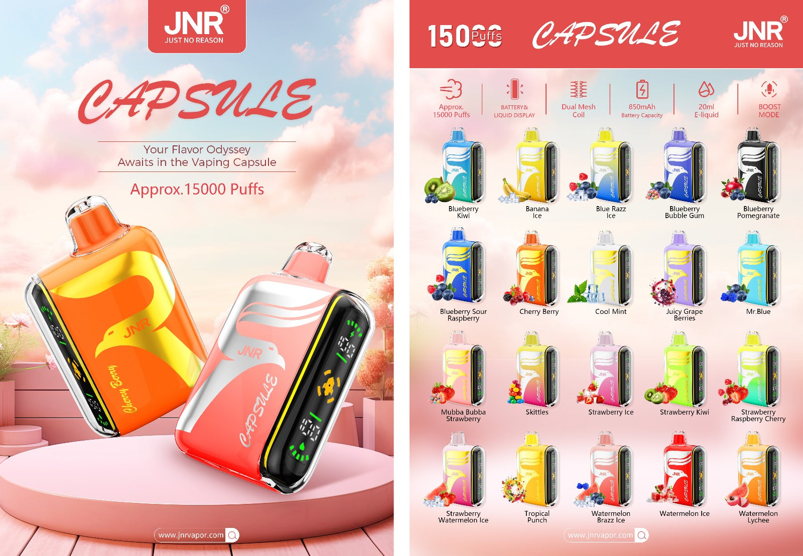 JNR Digital Box Capsule 15000 Puffs (Schachtel mit 10 stück)